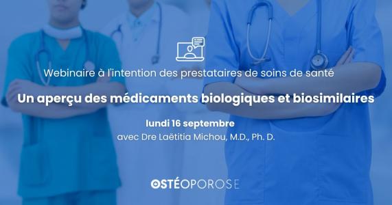 Webinaire à l'intention des prestataires de soins de santé 